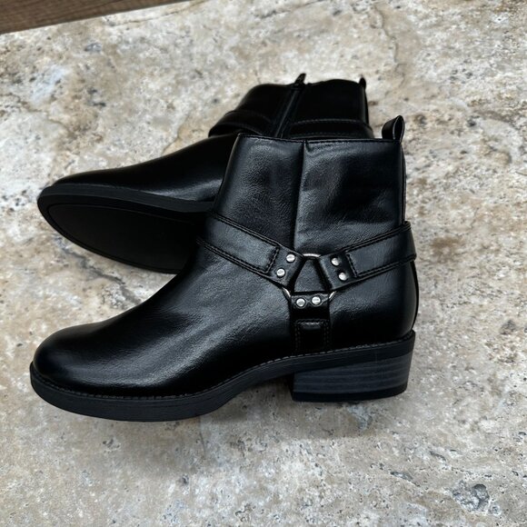Portland Boot Company Wendy Black Harness Ankle Boots Size 2M Girls Faux Leather - Picture 10 of 10